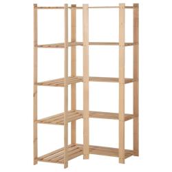 &Eacute;tag&egrave;re d'angle de rangement 5 niveaux 82,5x82,5x170 cm Pin