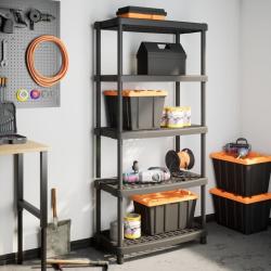 &Eacute;tag&egrave;re de rangement &agrave; 5 niveaux noir 93,5x45,5x194,5 cm PP