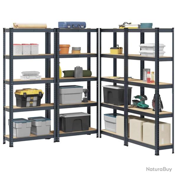 �tag�res de rangement 5 niveaux 4 pcs acier bois d'ing�nierie alsavelo