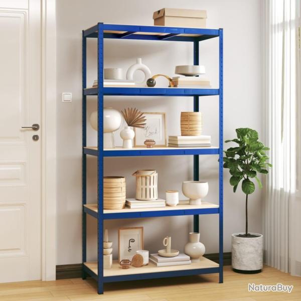 �tag�re de rangement � 5 niveaux Bleu Acier et bois ing�nierie alsavelo