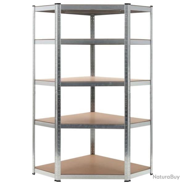 �tag�re d'angle � 5 niveaux Argent� Acier et bois d'ing�nierie alsavelo