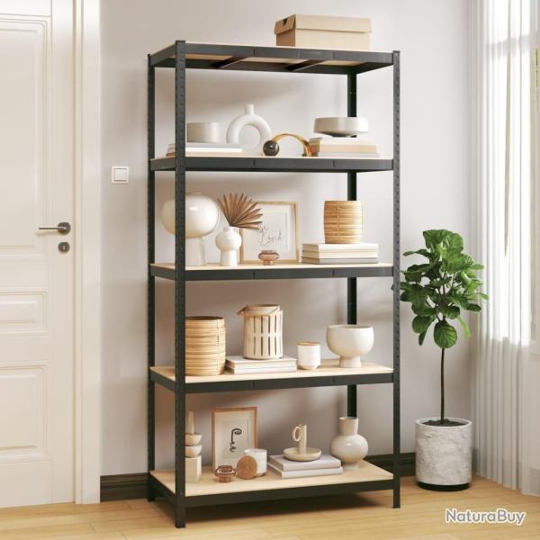 �tag�re de rangement 5 niveaux Anthracite Acier bois ing�nierie alsavelo