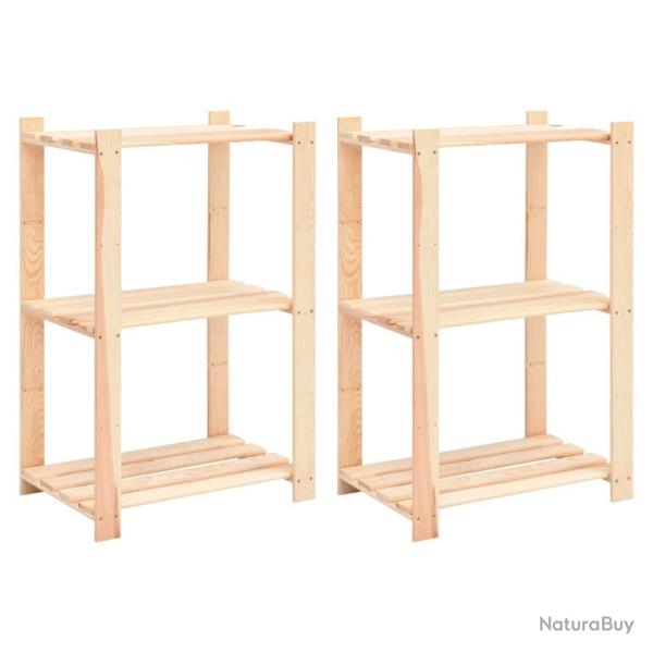 �tag�res de rangement � 3 niveaux 2 pcs 60x38x90 cm Pin 150 kg