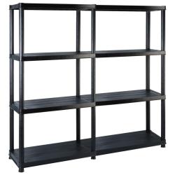 &Eacute;tag&egrave;re de rangement &agrave; 4 niveaux Noir 122x30,5x130 cm Plastique