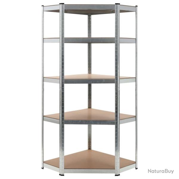 �tag�re d'angle � 5 niveaux Argent� Acier et bois d'ing�nierie alsavelo