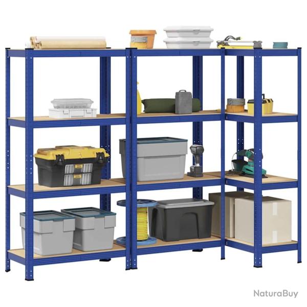 �tag�res de rangement � 4 niveaux 3 pcs acier bois d'ing�nierie alsavelo