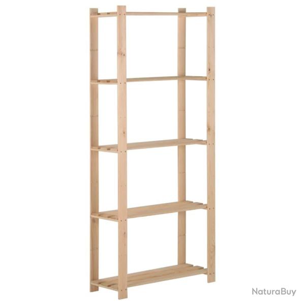 �tag�re de stockage 5 niveaux 80x28,5x170 cm Bois de pin massif