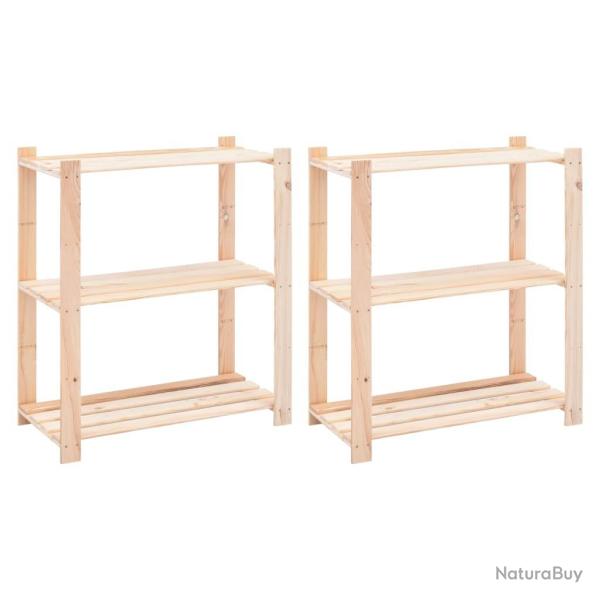 �tag�res de rangement � 3 niveaux 2 pcs 80x38x90 cm Pin 150 kg