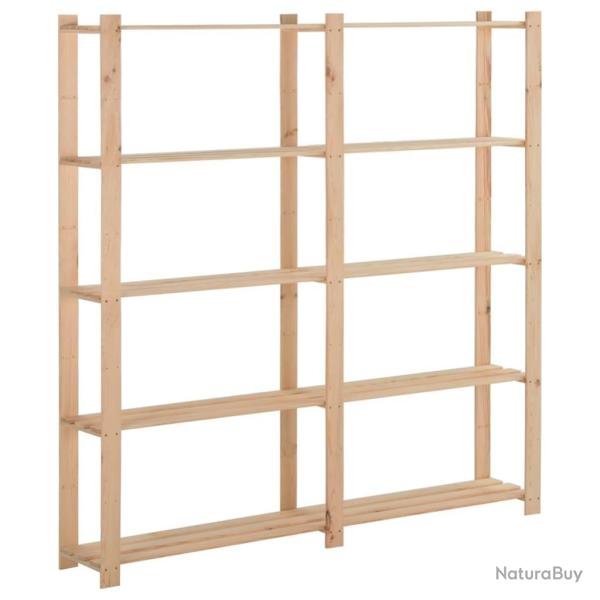 �tag�re de stockage 5 niveaux 170x28,5x170cm Bois de pin massif alsavelo