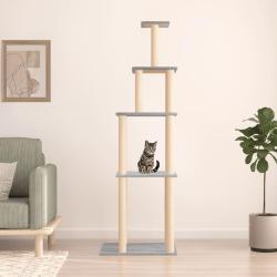 Arbre &agrave; chat avec griffoirs en sisal gris clair 183 cm