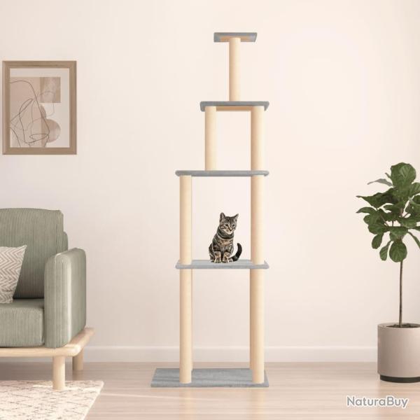 Arbre � chat avec griffoirs en sisal gris clair 183 cm