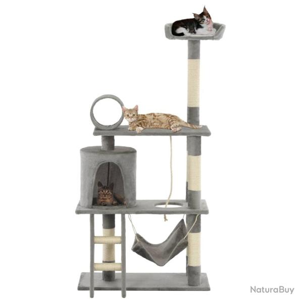 Arbre � chat avec griffoirs en sisal 140 cm Gris