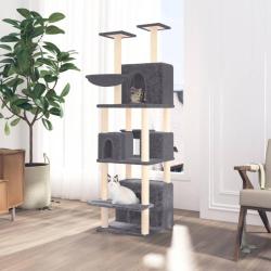 Arbre &agrave; chat avec griffoirs en sisal Gris fonc&eacute; 180 cm