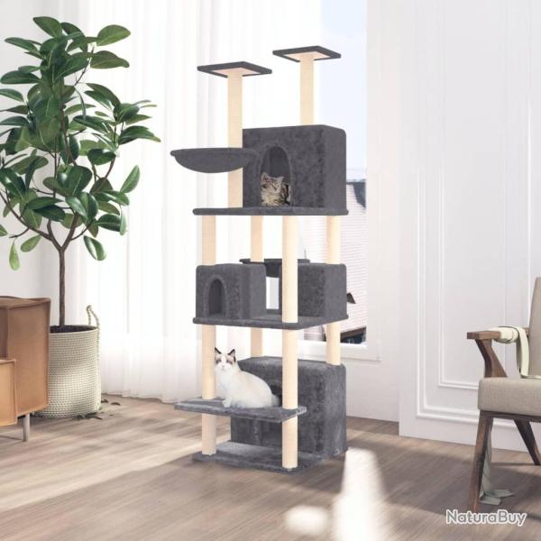 Arbre � chat avec griffoirs en sisal Gris fonc� 180 cm