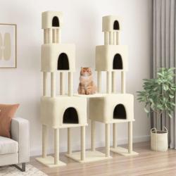Arbre &agrave; chat avec griffoirs en sisal Cr&egrave;me 199 cm