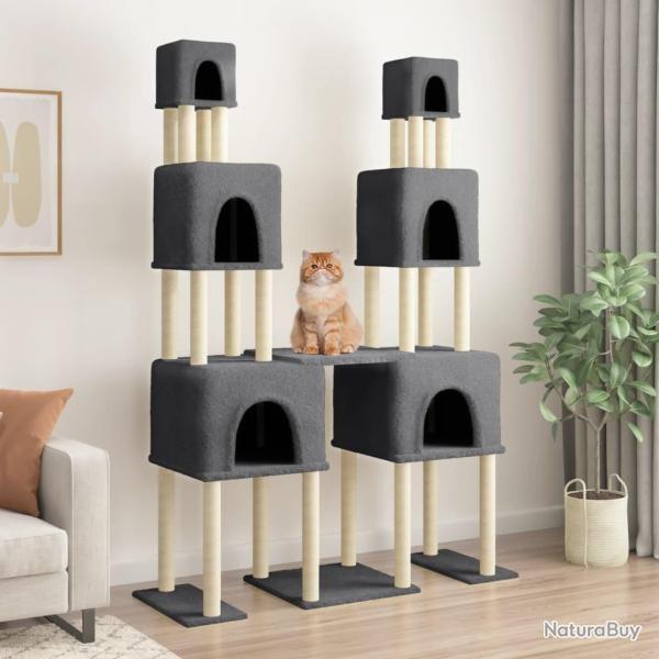 Arbre � chat avec griffoirs en sisal Gris fonc� 199 cm
