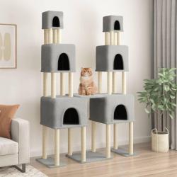 Arbre &agrave; chat avec griffoirs en sisal Gris clair 199 cm