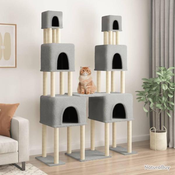 Arbre � chat avec griffoirs en sisal Gris clair 199 cm