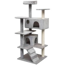 Arbre &agrave; chat avec griffoirs en sisal 125 cm Gris