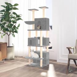 Arbre &agrave; chat avec griffoirs en sisal Gris clair 180 cm