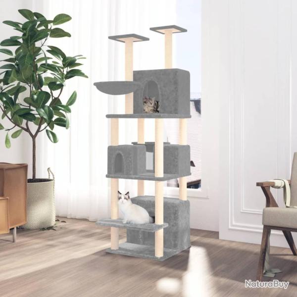 Arbre � chat avec griffoirs en sisal Gris clair 180 cm