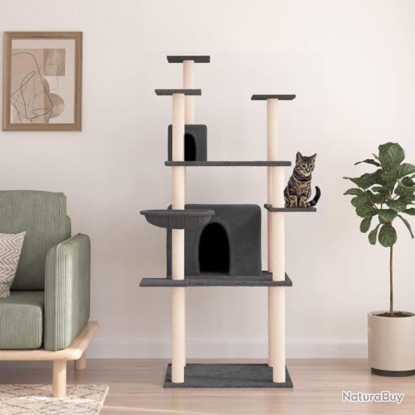 Arbre � chat avec griffoirs en sisal Gris fonc� 166 cm alsavelo
