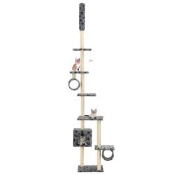 Arbre &agrave; chat avec griffoirs en sisal 260 cm Gris Motif pattes