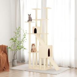 Arbre &agrave; chat avec griffoirs en sisal Cr&egrave;me 190 cm