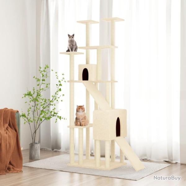 Arbre  chat avec griffoirs en sisal Crme 190 cm alsavelo