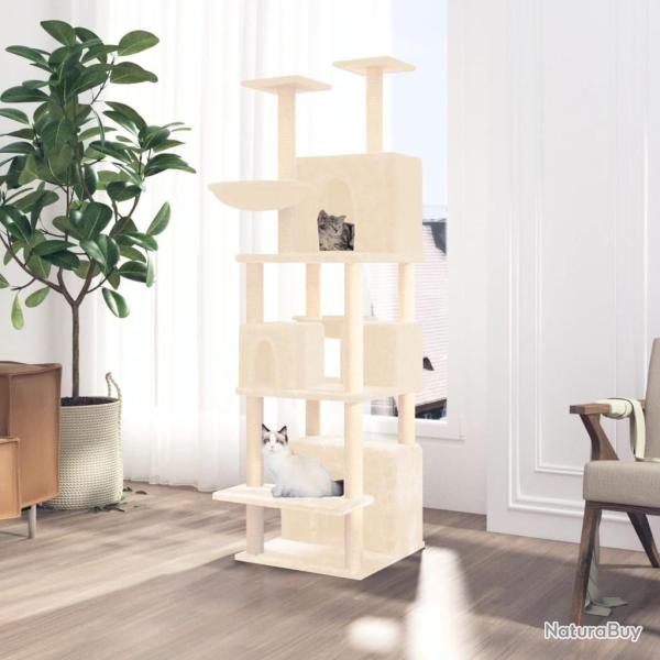 Arbre  chat avec griffoirs en sisal Crme 180 cm alsavelo