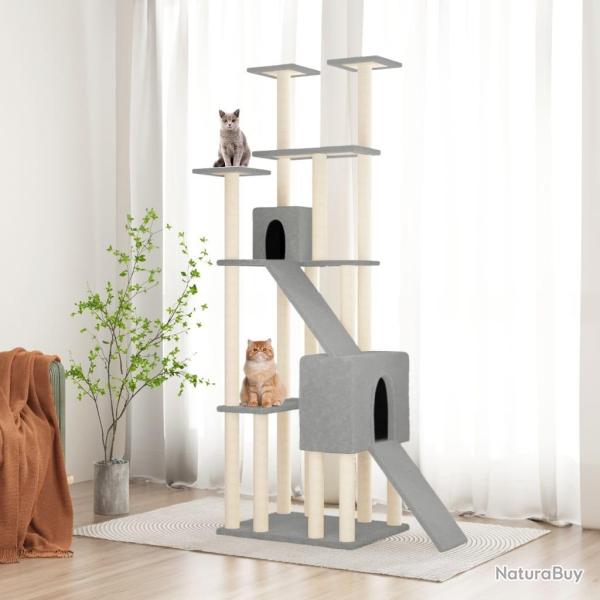 Arbre � chat avec griffoirs en sisal Gris clair 190 cm