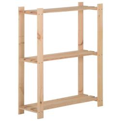 &Eacute;tag&egrave;re de stockage 3 niveaux 60x28,5x90 cm Bois de pin massif alsavelo