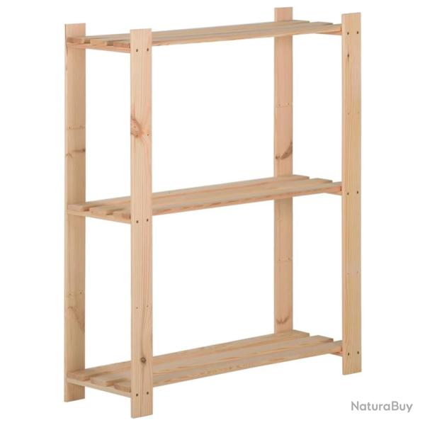 �tag�re de stockage 3 niveaux 60x28,5x90 cm Bois de pin massif