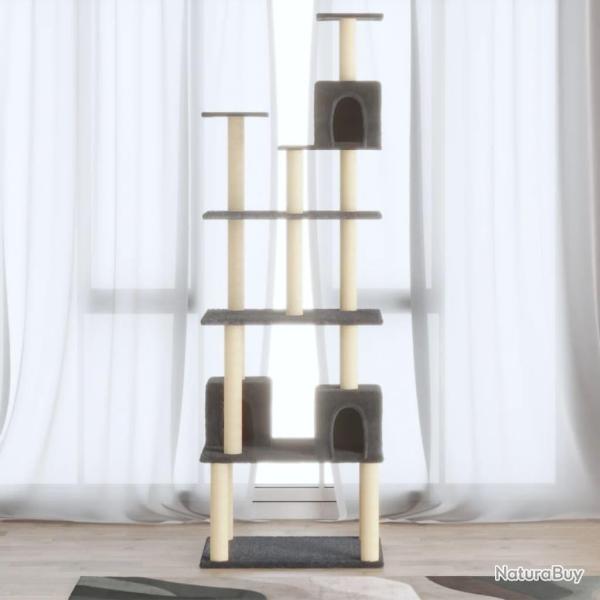 Arbre  chat avec griffoirs en sisal Gris fonc 188 cm alsavelo