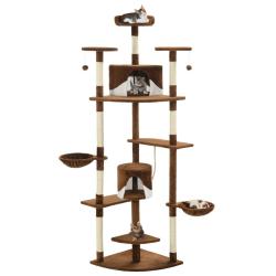 Arbre &agrave; chat avec griffoirs en sisal 203 cm Marron et Blanc