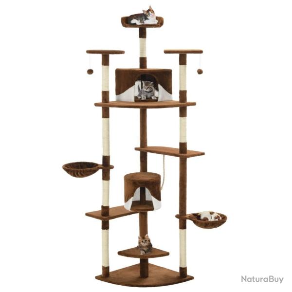 Arbre � chat avec griffoirs en sisal 203 cm Marron et Blanc