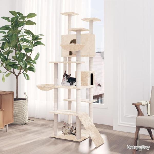 Arbre  chat avec griffoirs en sisal Crme 191 cm alsavelo