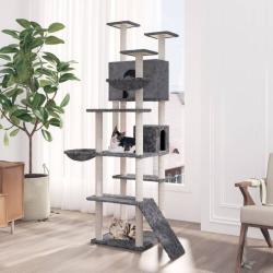 Arbre &agrave; chat avec griffoirs en sisal Gris fonc&eacute; 191 cm