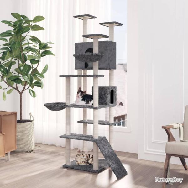 Arbre � chat avec griffoirs en sisal Gris fonc� 191 cm