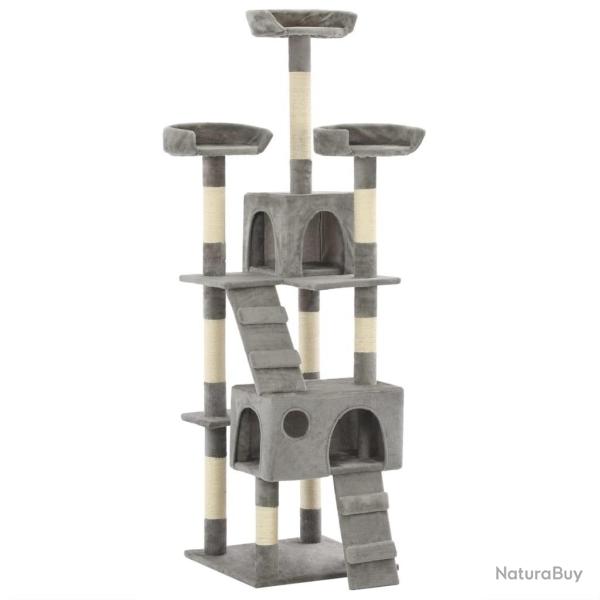 Arbre � chat avec griffoirs en sisal 170 cm Gris