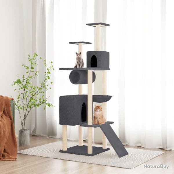 Arbre  chat avec griffoirs en sisal Gris fonc 168 cm alsavelo