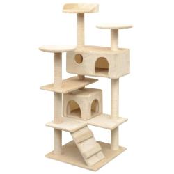 Arbre &agrave; chat avec griffoirs en sisal 125 cm Beige
