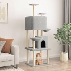 Arbre &agrave; chat avec griffoirs en sisal Gris clair 180 cm