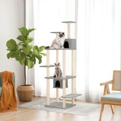 Arbre &agrave; chat avec griffoirs en sisal Gris clair 176 cm