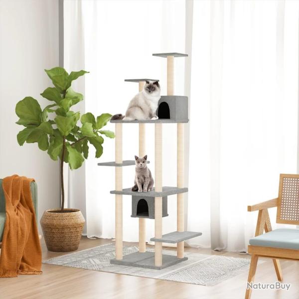 Arbre � chat avec griffoirs en sisal Gris clair 176 cm