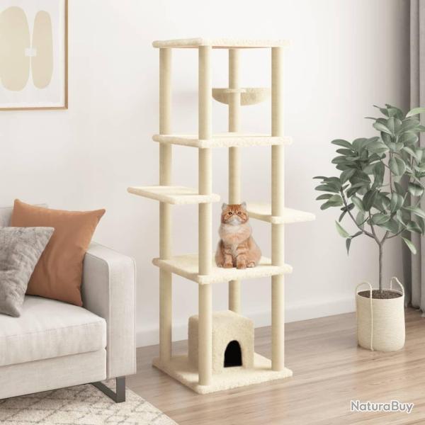 Arbre  chat avec griffoirs en sisal Crme 154 cm alsavelo