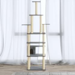 Arbre &agrave; chat avec griffoirs en sisal Gris clair 183 cm