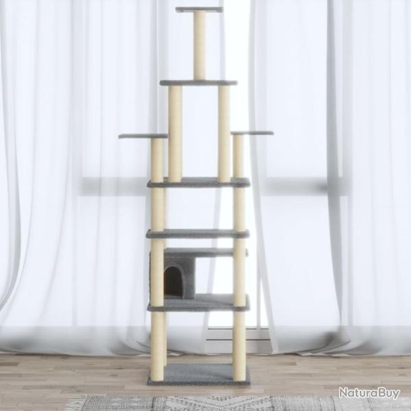 Arbre � chat avec griffoirs en sisal Gris clair 183 cm alsavelo