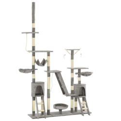 Arbre &agrave; chat avec griffoirs en sisal 230-250 cm Gris