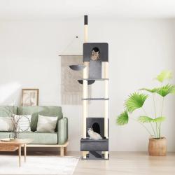 Arbre &agrave; chat du sol au plafond Gris fonc&eacute; 277-303 cm
